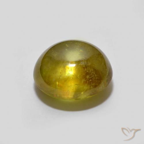 Esfena Verde amarelado Natural 2.23ct, oval, Transparente