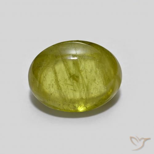 2.84ct Natural Verde Terroso Quente Esfena, oval, Transparente