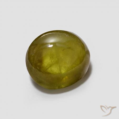 Esfena Verde amarelado Natural 2.08ct, oval, Transparente