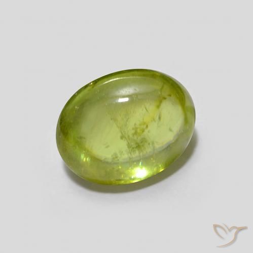 Esfena Verde oliva Natural 1.76ct, oval, Transparente