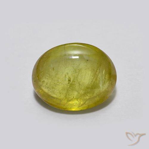 1.94ct Natural verde quente Esfena, oval, Transparente