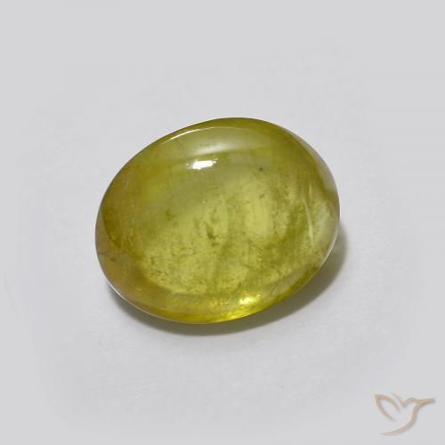 Esfena verde quente Natural 1.94ct, oval, Transparente