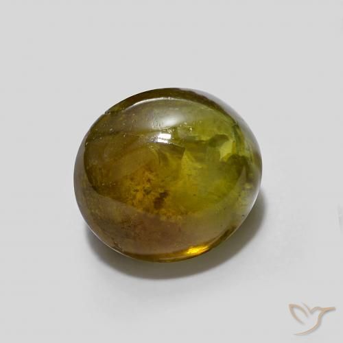 Esfena verde quente Natural 2.57ct, oval, Translúcido