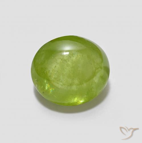 1.72ct Natural Verde médio Esfena, oval, Translúcido