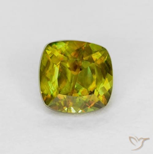 Esfena Verde médio Natural 0.34ct, Almofada, VS