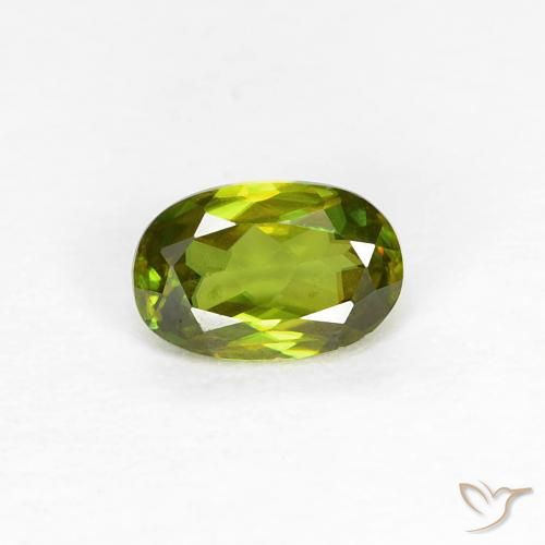 0.38ct Natural Medium Dark-Green Esfena, oval, VS