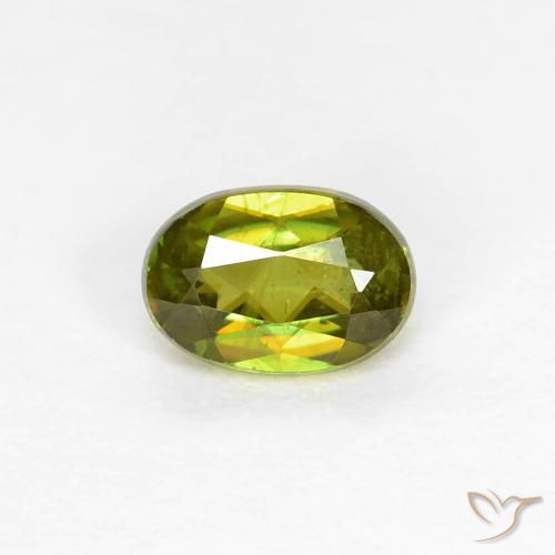 0.42ct Natural Medium Dark-Green Esfena, oval, VS