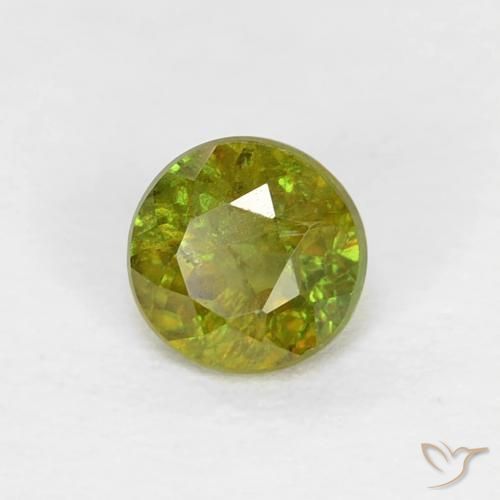 Esfena Verde Floresta Quente Natural 0.40ct, Redondo, VS