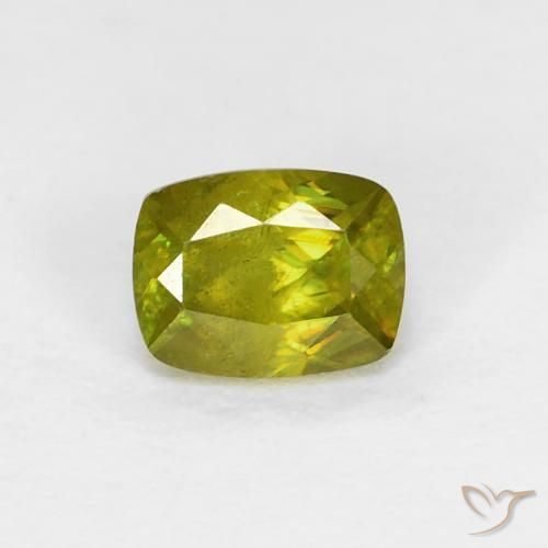 0.54ct Natural Verde Floresta Quente Esfena, Almofada, VS