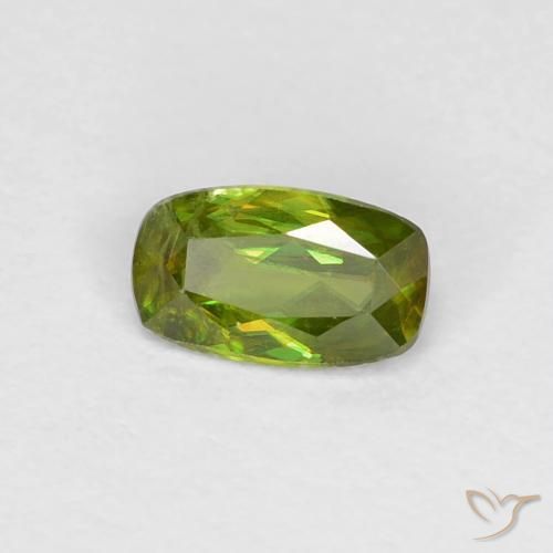0.33ct Natural Verde floresta Esfena, Almofada, VS