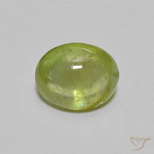 1.52ct Natural Verde oliva Esfena, oval, Transparente