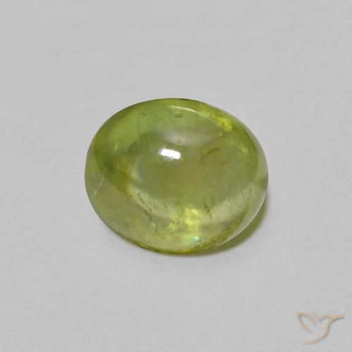 Esfena Verde oliva Natural 1.52ct, oval, Transparente