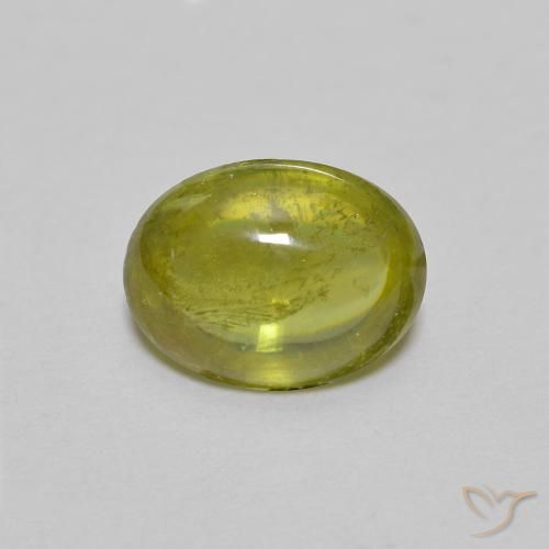 1.40ct Natural Verde Terroso Quente Esfena, oval, Transparente