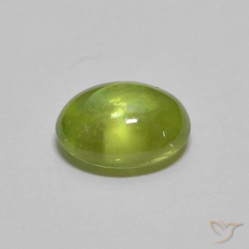 Esfena Verde oliva Natural 1.50ct, oval, Transparente