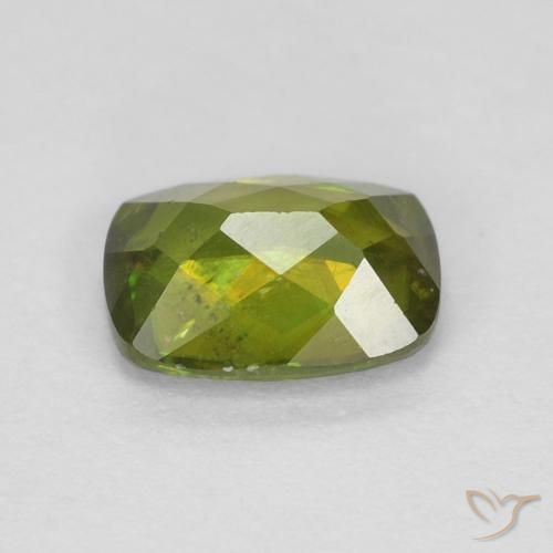 Esfena Verde floresta Natural 0.62ct, Almofada, VS