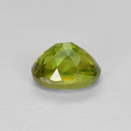Esfena Verde Terroso Quente Natural 0.48ct, Corte Oval, VVS-VS