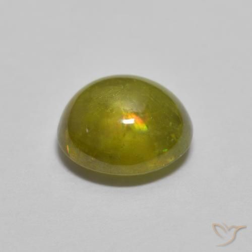 Esfena Verde Floresta Quente Natural 1.38ct, oval, Transparente