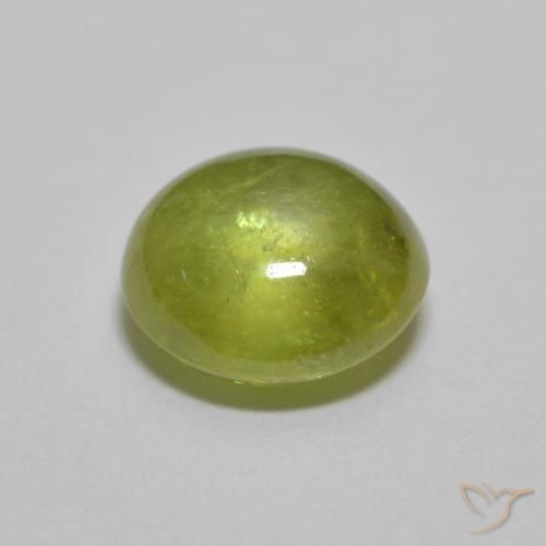 Esfena Verde oliva Natural 1.60ct, oval, Transparente