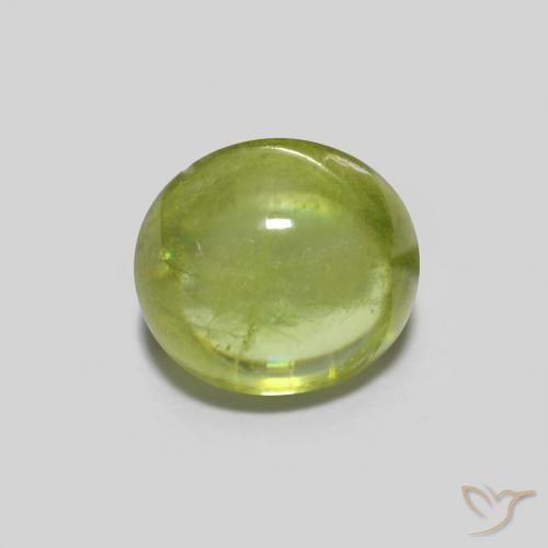 0.90ct Natural Verde claro Esfena, oval, Transparente