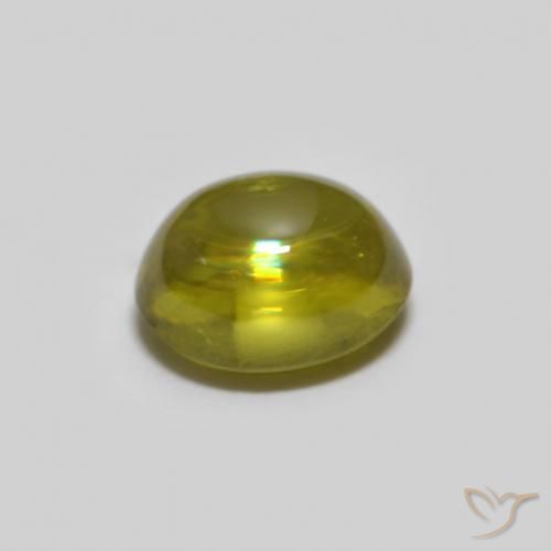 Esfena Verde amarelado Natural 0.73ct, oval, Transparente