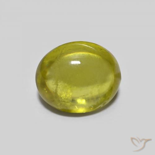 1.40ct Natural Verde amarelado Esfena, oval, Transparente