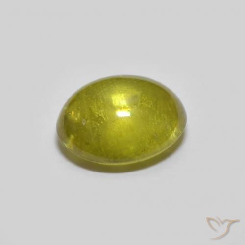Esfena Verde amarelado Natural 1.40ct, oval, Transparente
