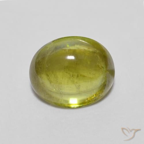 1.17ct Natural Verde médio Esfena, oval, Transparente