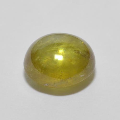Esfena Verde Terroso Quente Natural 1.63ct, oval, Transparente