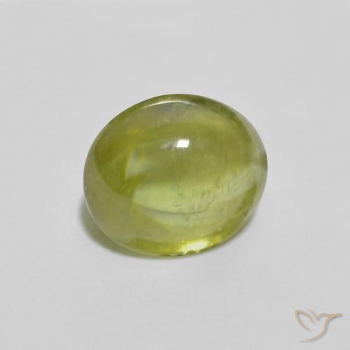 Esfena Verde oliva Natural 1.12ct, oval, Transparente