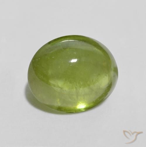 Esfena Verde Vivo Claro Natural 1.51ct, oval, Transparente