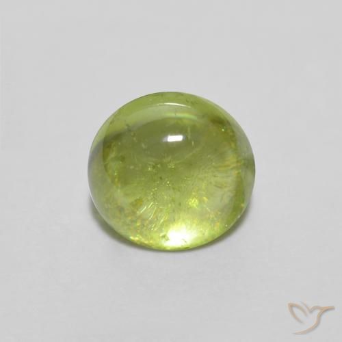 0.89ct Natural Verde amarelado Esfena, oval, Transparente