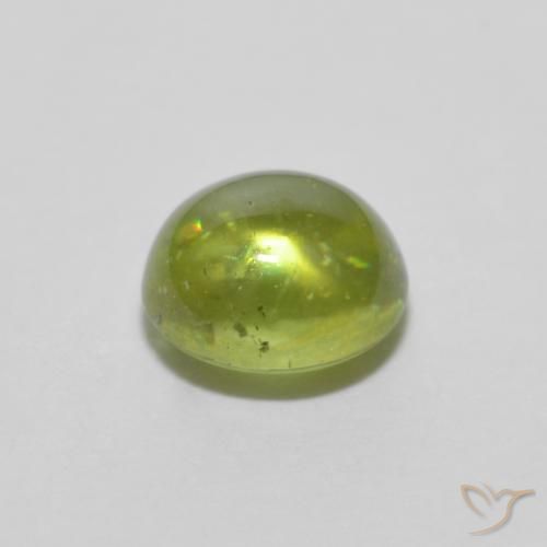 Esfena Verde amarelado Natural 0.89ct, oval, Transparente