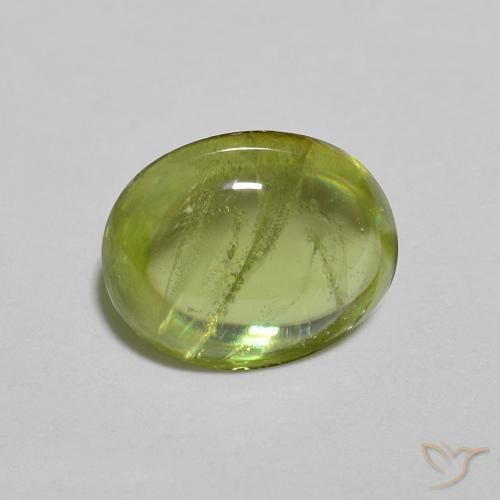 Esfena Verde oliva Natural 1.28ct, oval, Transparente