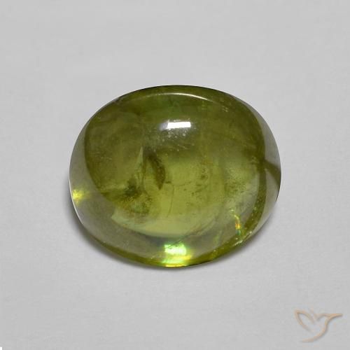 2.17ct Natural Verde médio Esfena, oval, Transparente