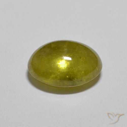 Esfena Verde amarelado Natural 1.62ct, oval, Transparente