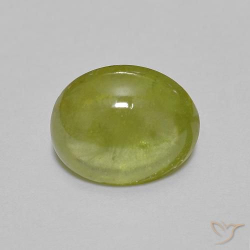 2.03ct Natural Verde oliva Esfena, oval, Transparente