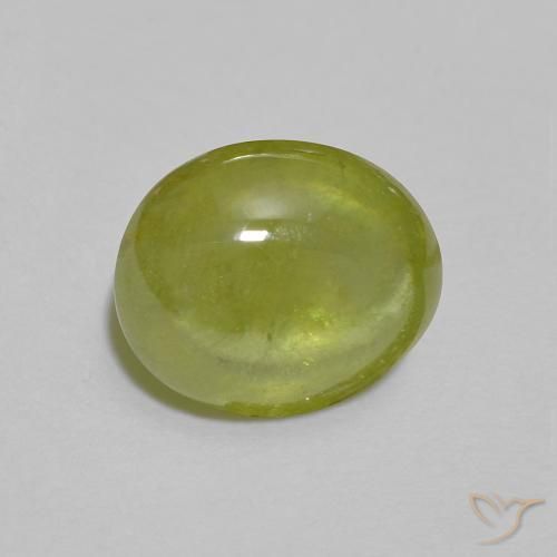 Esfena Verde oliva Natural 2.03ct, oval, Transparente
