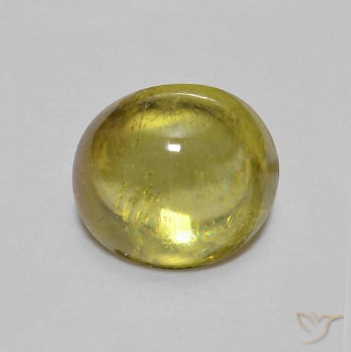 1.47ct Natural Verde amarelado Esfena, oval, Transparente