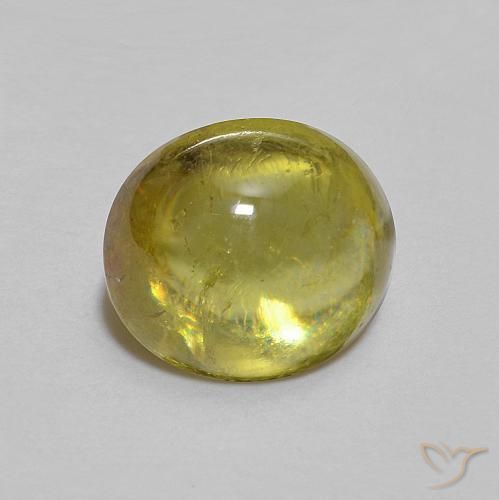Esfena Verde amarelado Natural 1.47ct, oval, Transparente