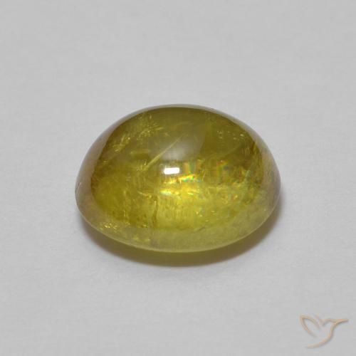 Esfena Verde amarelado Natural 1.47ct, oval, Transparente