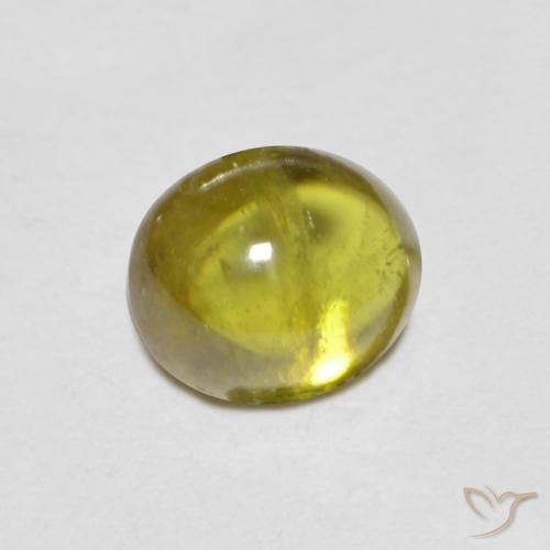 Esfena verde quente Natural 0.93ct, oval, Transparente