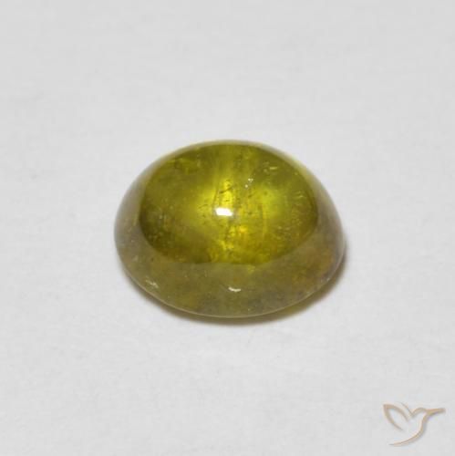Esfena verde quente Natural 0.93ct, oval, Transparente