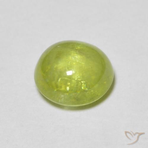 Esfena Verde oliva Natural 1.29ct, oval, Transparente