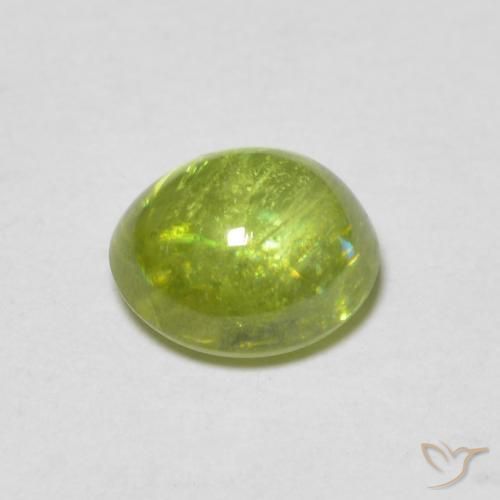 Esfena Verde Vivo Claro Natural 1.07ct, oval, Transparente