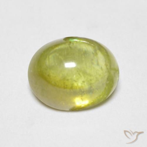 1.30ct Natural Amarelo Esverdeado Claro Esfena, oval, Transparente