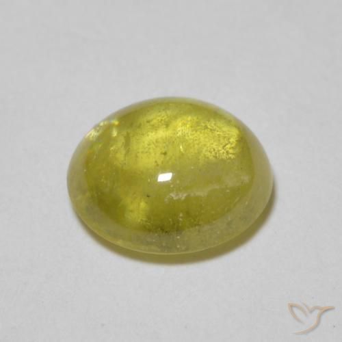 Esfena Dourado Verde Marrom Natural 1.25ct, oval, Transparente