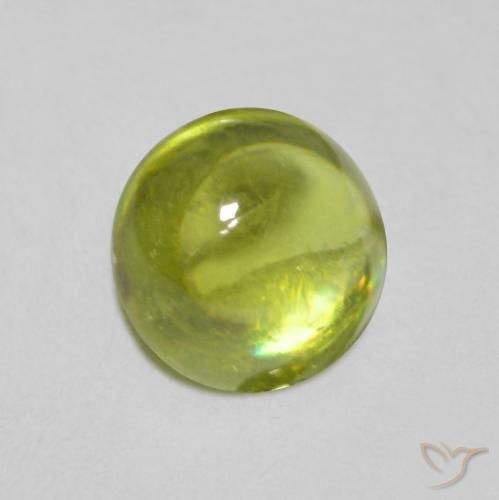 Esfena Verde oliva Natural 1.22ct, Redondo, Transparente