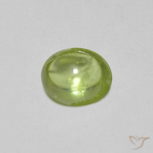0.87ct Natural Verde médio Esfena, oval, Transparente