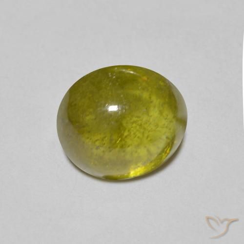 1.54ct Natural verde quente Esfena, oval, Translúcido