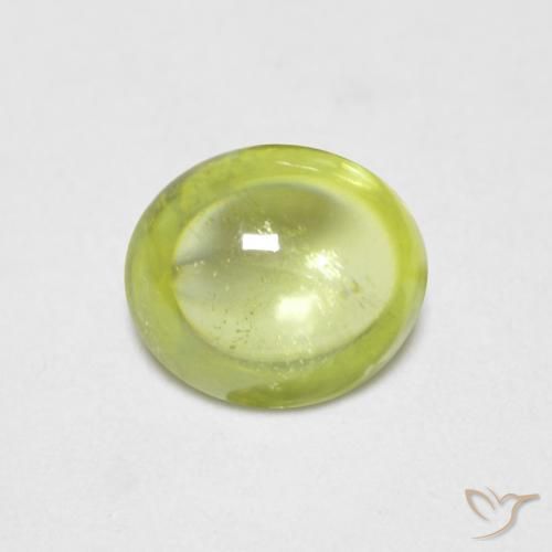 0.75ct Natural Verde limão Esfena, oval, Transparente